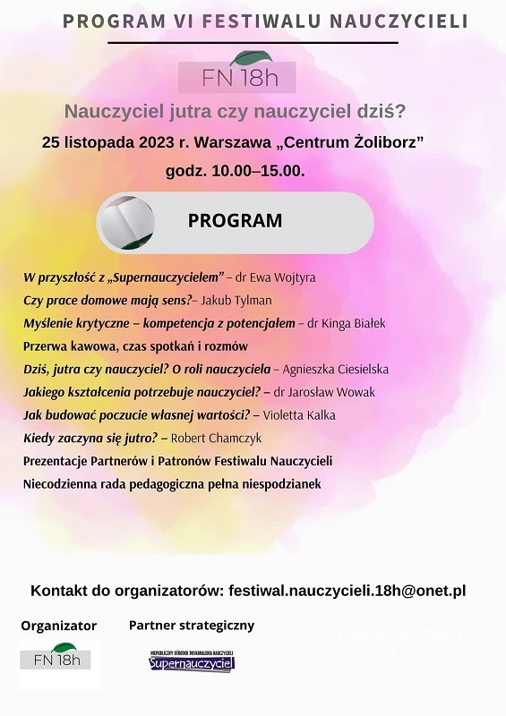 Program VI festiwalu nauczycieli